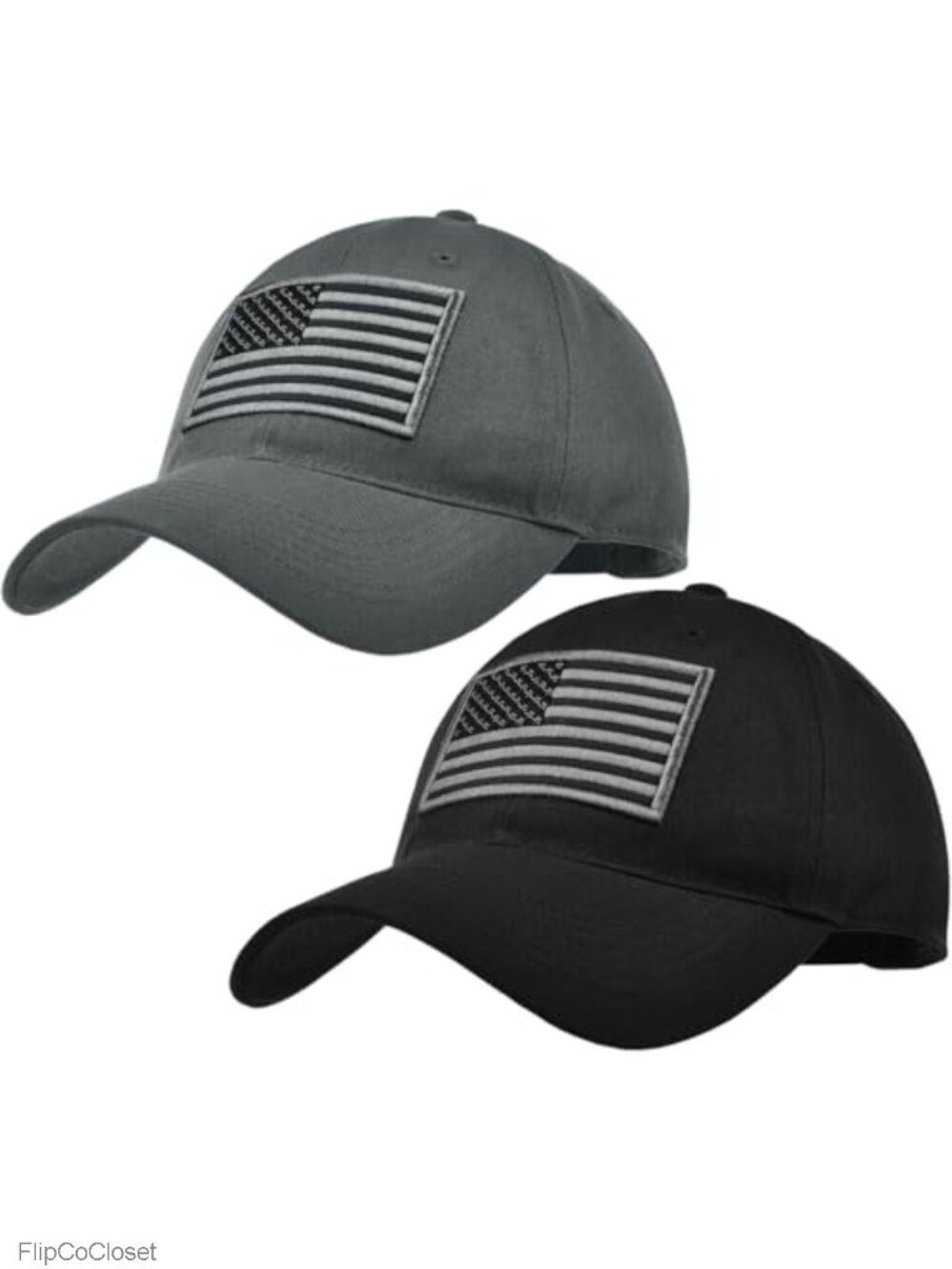 2-Pack American Flag Baseball Caps, Low Profile Dad Hats for Men Women,